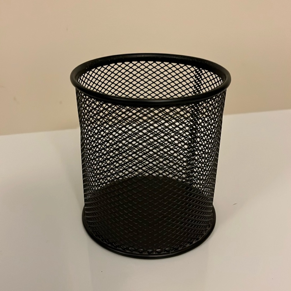 $2 Add-On Pen Holder Metal Mesh Desk Accessory for School or Home Office Black